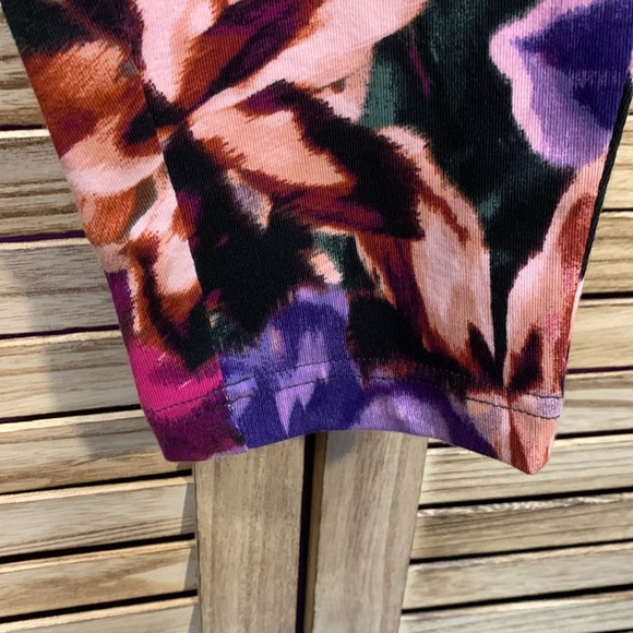 Terra & Sky Work Out Yoga Leggings Size 14 Pink Purple Brown Cream - Picture 2 of 7